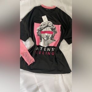 SHEIN: Coolane & graphic shoulder tee